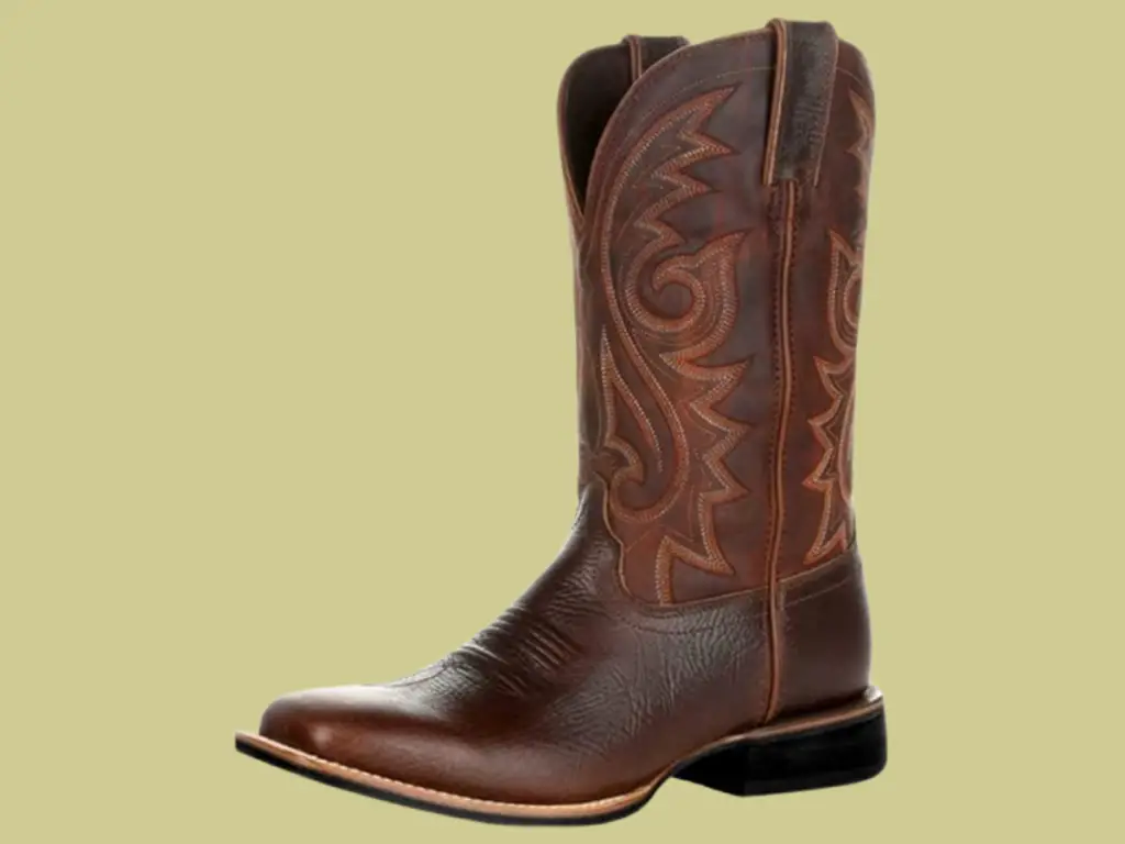 LISHAN Men's Western Cowboy Boots Embroidered Flats Mid Calf Boots